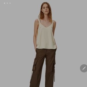 Helmut Lang Ivory Strappy Tank Cami